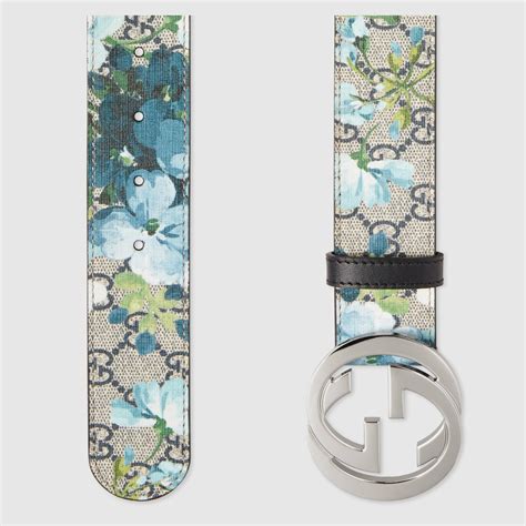 gucci belt limited edition blue flowers|Gucci flower belt women's.